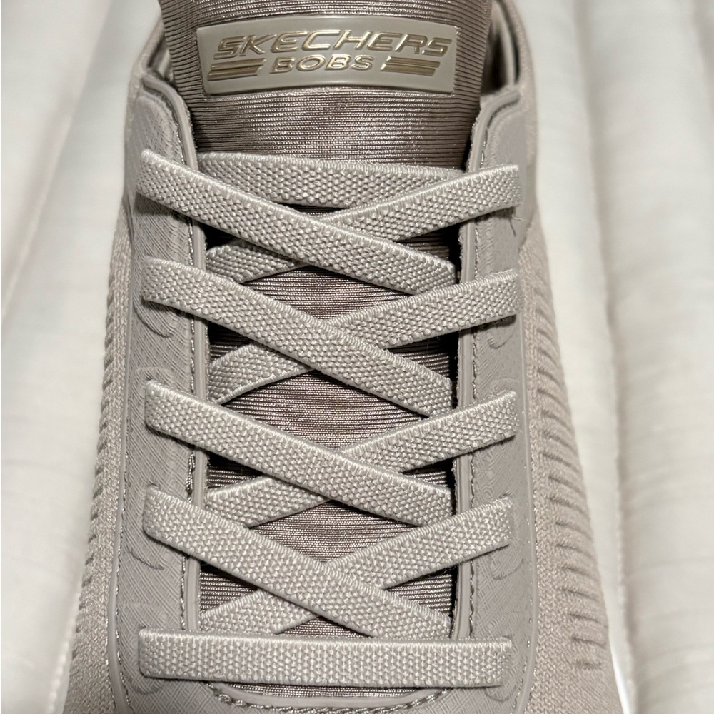 Skechers BOBS Taupe Knit Sneakers - Picture 5 of 9